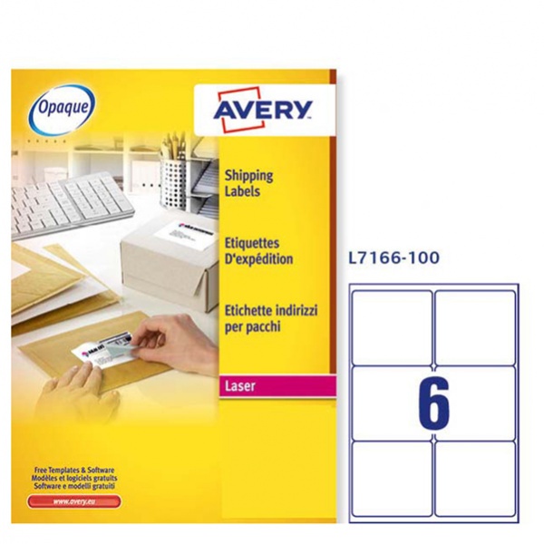 Etichetta adesiva l7166 bianca 100fg A4 99,1x93,1mm (6et/fg) avery - Z01722