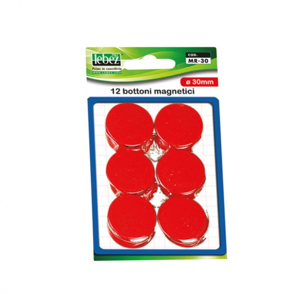 Blister 12 magneti mr-30 rosso diam.30mm - Z01811