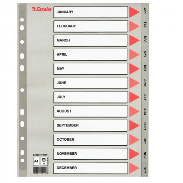 Rubrica mensile (gen-dic) f.to A4 in pp esselte - Z01823