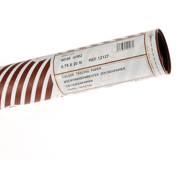 Carta lucida satinata in rotolo 0,75x20mt 90/95gr uso manuale - Z01975