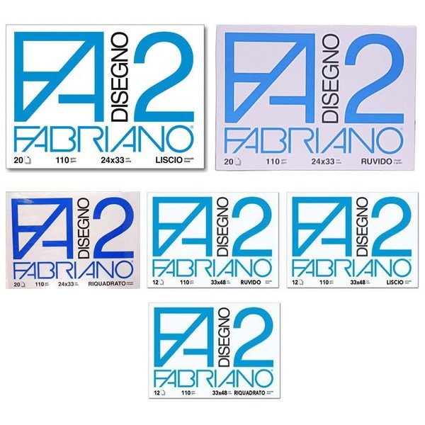 Blocco fabriano2 (330x480mm) 12fg 110gr liscio collato - Z02076