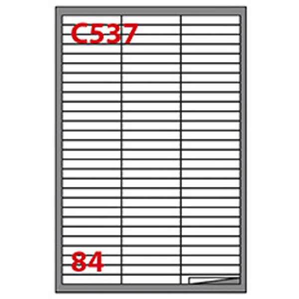 Etichetta adesiva c/537 bianca 100fg A4 67x10mm (84et/fg) markin - Z02116