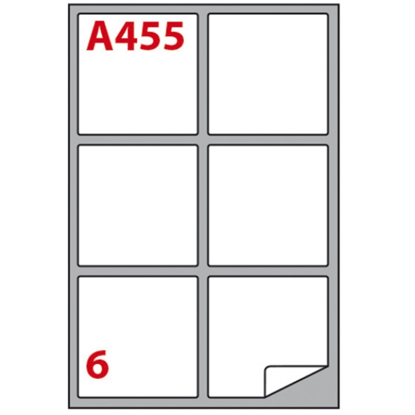Etichetta adesiva a/455 bianca 100fg A4 99,1x93,1mm (6et/fg) markin - Z02151