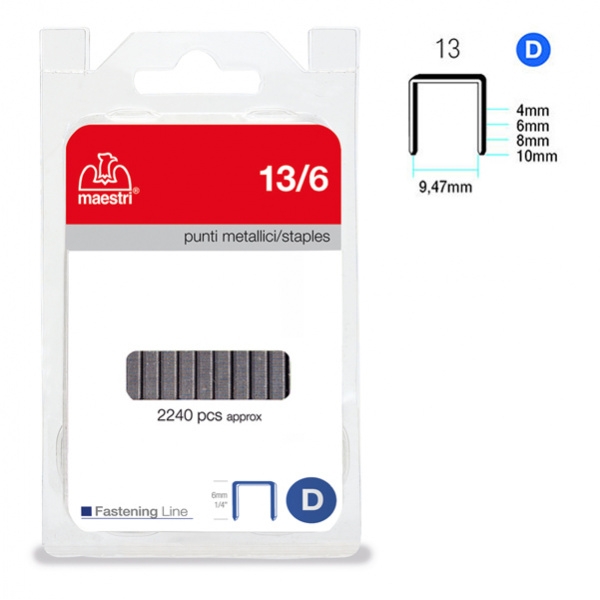 Punti 13/6 in blister da 2240 p. ro-ma - Z02187
