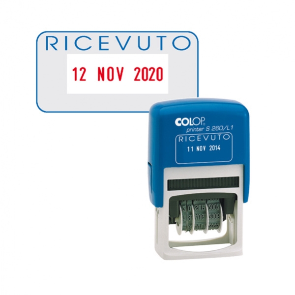 Timbro datario + ricevuto s260/l1 autoinc.colop blister - Z02238