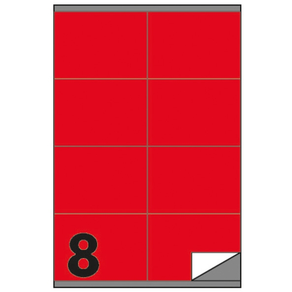 Etichetta adesiva c/502 rosso 100fg A4 105x72mm (8et/fg) markin - Z02336