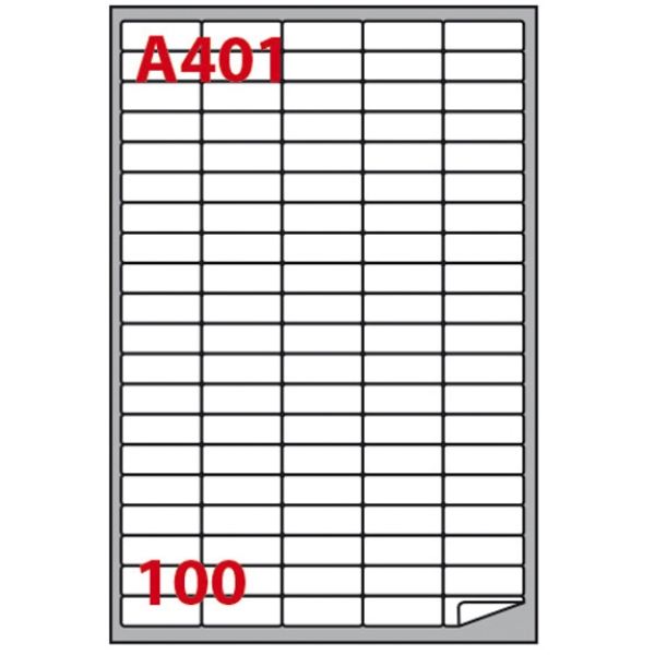 Etichetta adesiva a/401 bianca 100fg A4 37x14mm (100eti/fg) markin - Z02366