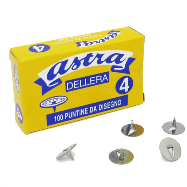 Scatola 100 puntine astra n.4 acciaio lucido - Z02472