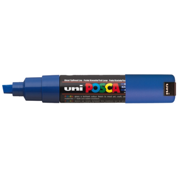 Marcatore uni posca pc8k punta scalpello blu - Z02572