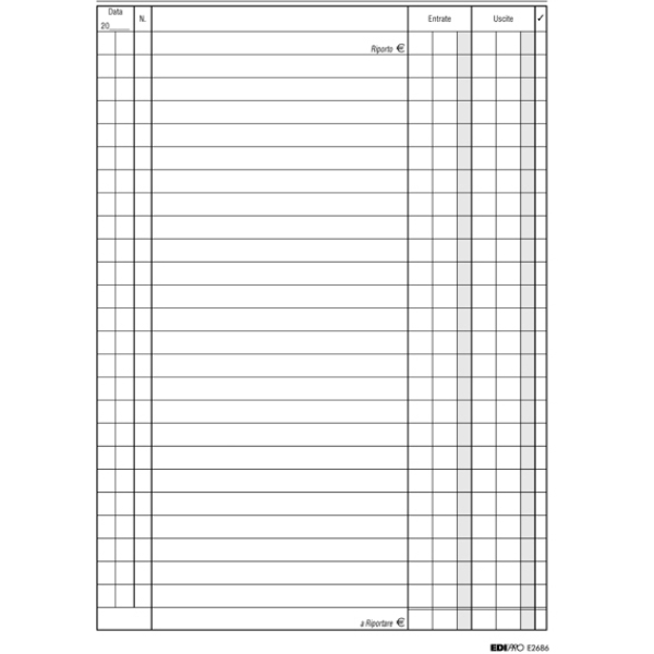 Registro cassa entrate/uscite 24x17 100pag. e2686 - Z02586