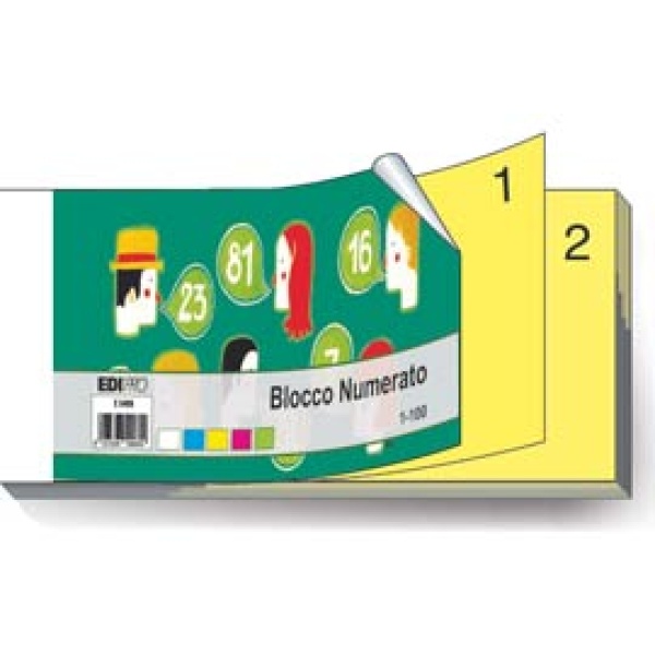 Blocco numerato 1-100 2 sez. 6x13 e5406new - Z02587