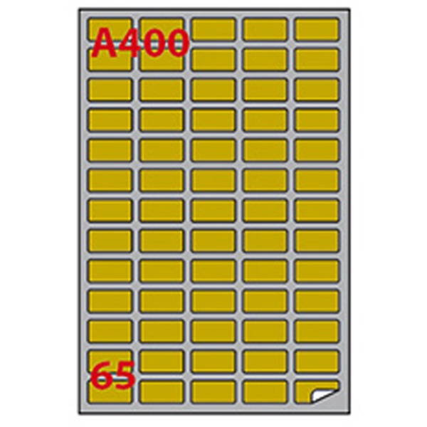 Etichetta adesiva a/400 oro 100fg A4 laser 38,1x21,2mm (65et/fg) markin - Z02700