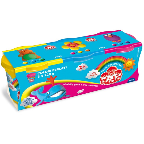 Tris barattoli dido' 220gr giallo-rosso-azzurro - Z02783