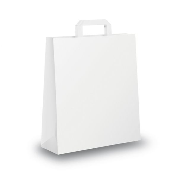 Blister 25 shoppers 22x10x29cm bianco neutro piattina - Z02813