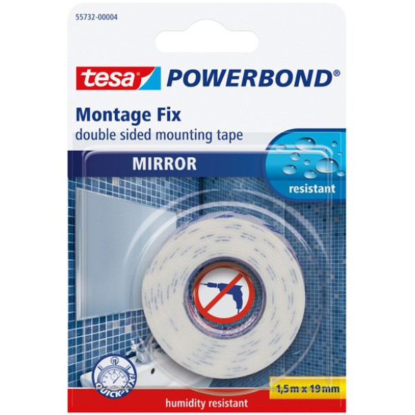 Nastro biadesivo 1,5mtx19mm per specchi in blister - Z02824