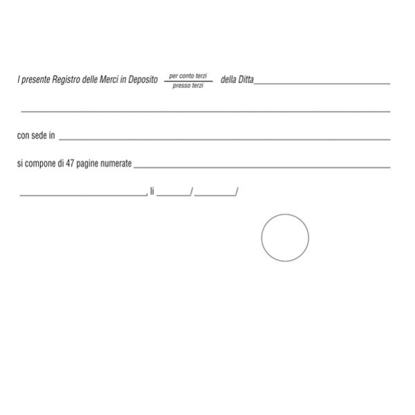 Registro merci in deposito 50fg 31x24,5 e2279 - Z02883