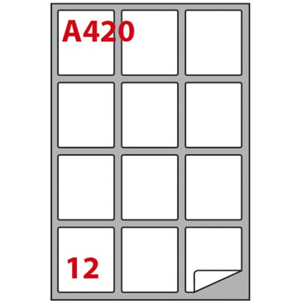 Etichetta adesiva a/420 bianca 100fg A4 63,5x72mm (12eti/fg) markin - Z02886