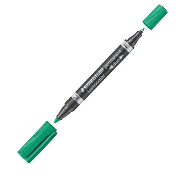 Pennarello lumocolor duo permanent 348 f/m verde - Z02959