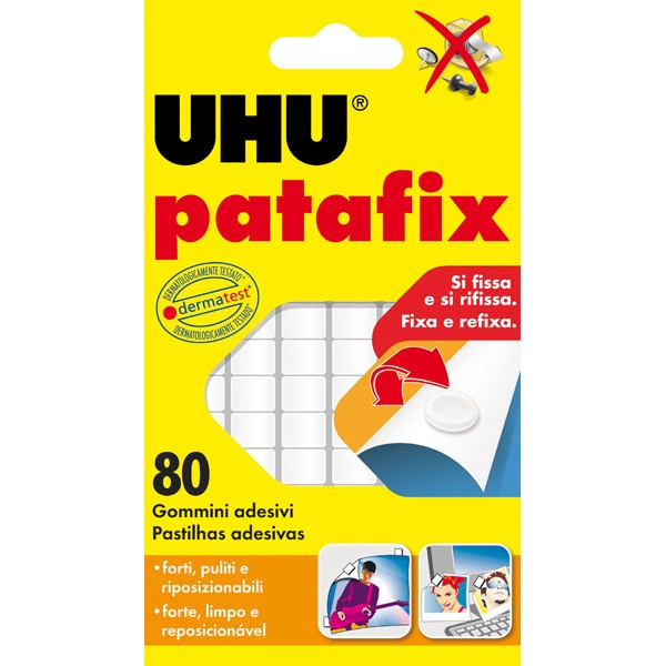Blister 80 supporti gomma adesiva uhu patafix bianco - Z02975