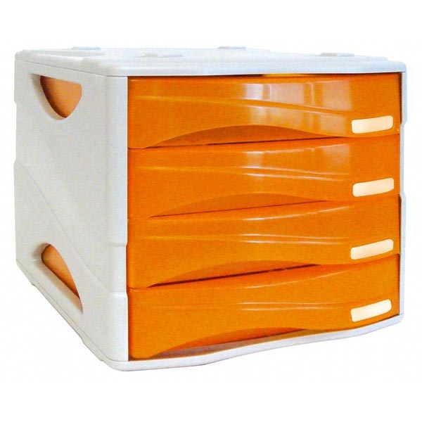 Cassettiera 4 cass. smile arancio trasp. arda - Z03164