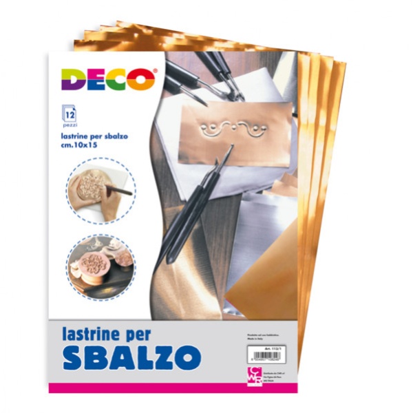 12 lastrine alluminio/rame 20x30cm 113/4 cwr - Z03169