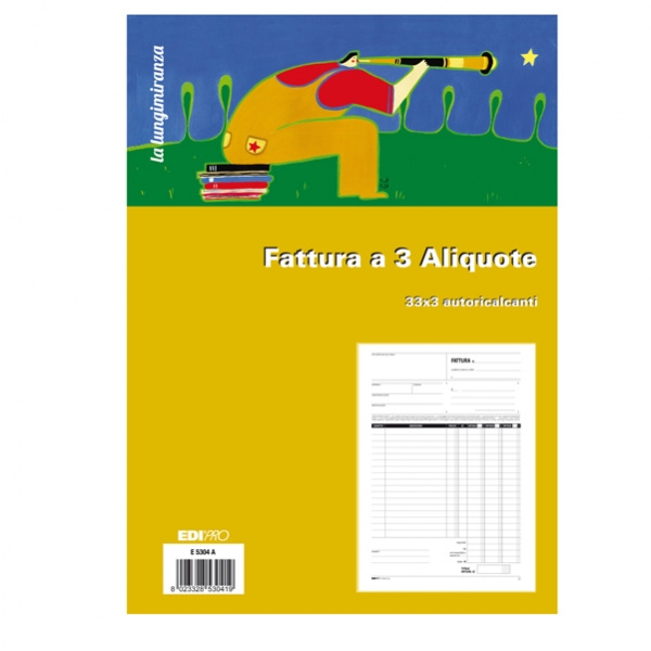 Blocco fatture 3 aliquote iva 3copie 33fogli autoric. 29,7x21 e5304a - Z03173