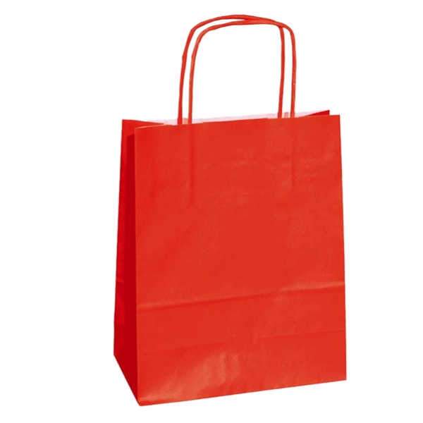 25 shoppers carta kraft 22x10x29cm twisted rosso - Z03401