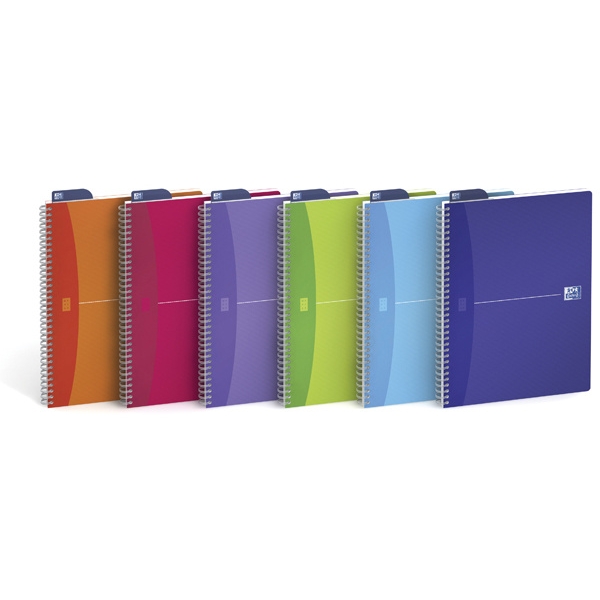 Quaderno spiralato 150x210mm 1rigo c/margine 90gr 90fg my colours oxford - Z03462