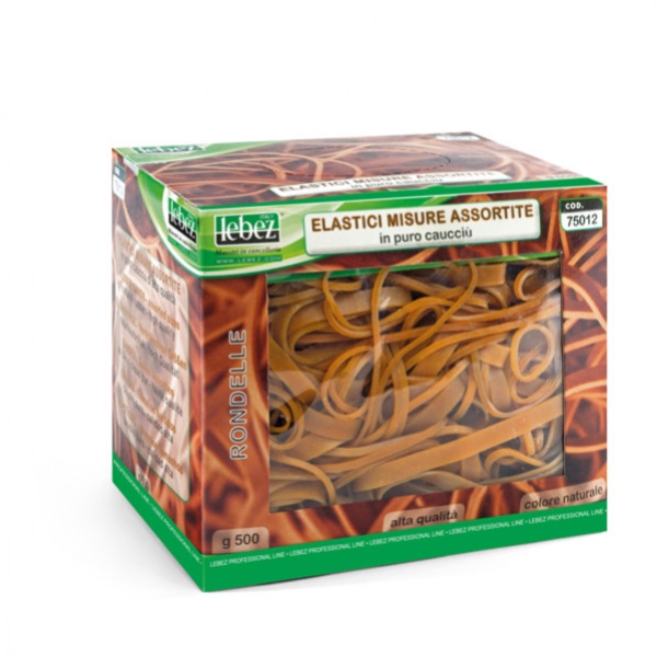 Elastico in caucciu' misura assort. scatola 500g - Z03607