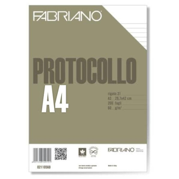 Protocollo A4 1rigo 200fg 60gr fabriano - Z03686