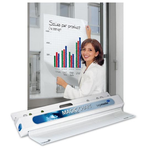 Rotolo 25fg elettrostatici 60x80cm a quadretti magic chart legamaster - Z03781