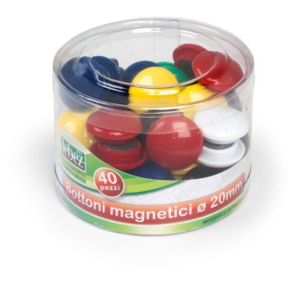 Barattolo 40 magneti tondi ø 20mm colori ass. art.2140 - Z03871