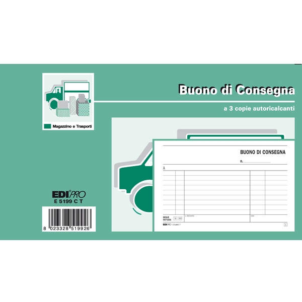 Blocco buoni consegna 10x17cm 33fg 3 copie autoric. e5199ct - Z03962