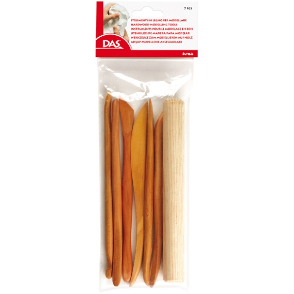 Blister 7 spatole in legno per modellare das - Z03972