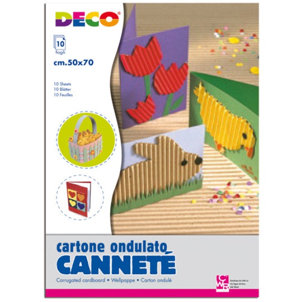 Set 10fg cartoncino ondulato 50x70cm cannete' colori assortiti cwr - Z04029