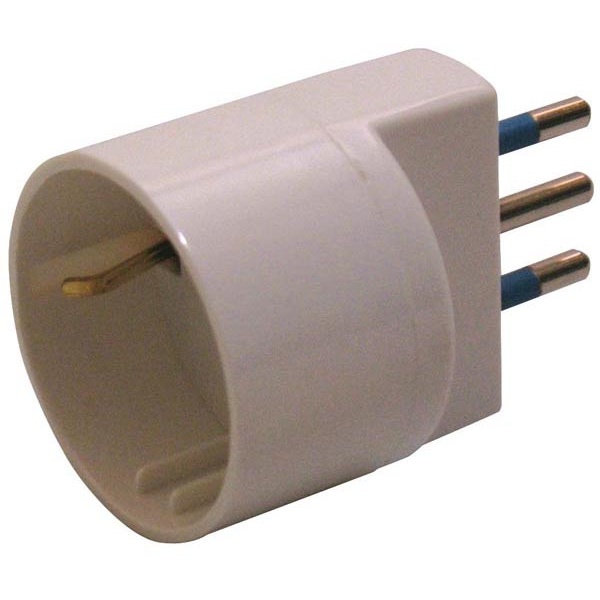 Adattatore semplice con spina 2p+t 10a - presa schuko 10a - Z04063
