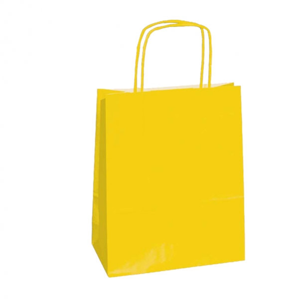 25 shoppers carta kraft 26x11x34,5cm twisted giallo - Z04069