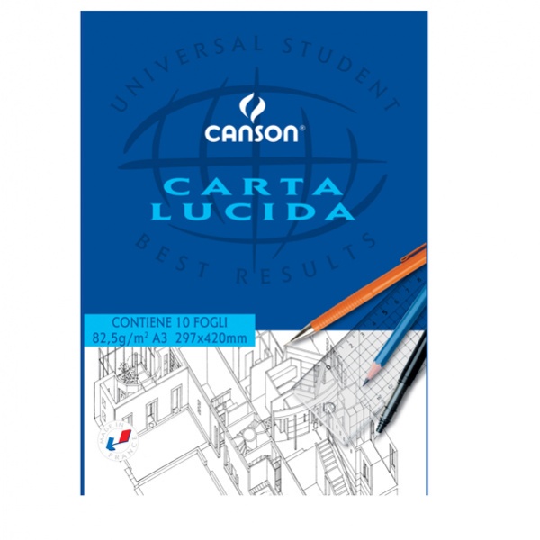 Blocco carta lucida manuale 297x420mm 10fg 80gr canson - Z04137