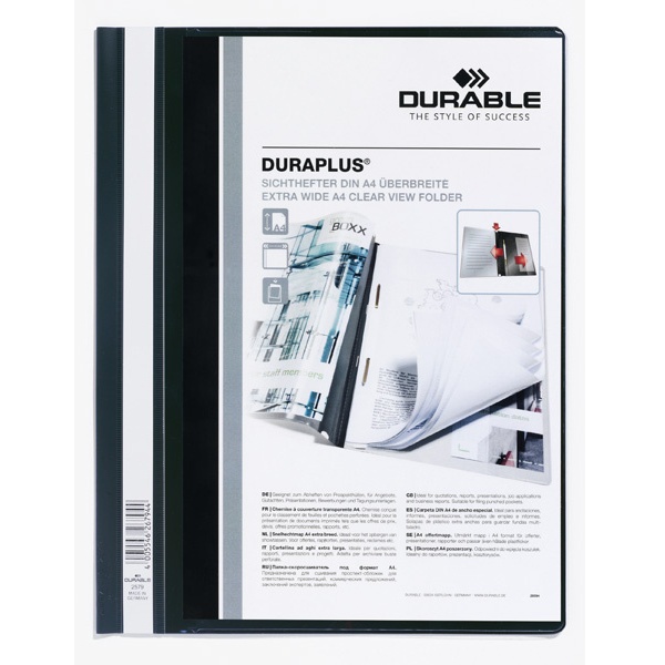 Cartellina A4 ad aghi personalizzabile nero duraplus 2579 - Z04215