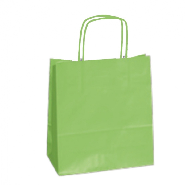 25 shoppers carta kraft 45x15x50cm twisted verde mela - Z04393