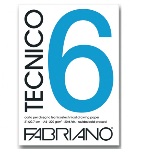 Blocco tecnico 6 25x35cm 20fg 240gr liscio fabriano - Z04447