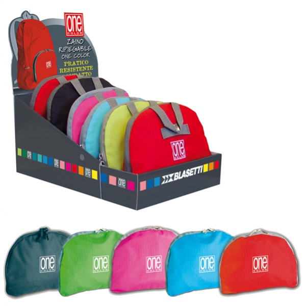 Zainetto ripiegabile colori assortiti one color 2217 blasetti - Z04471