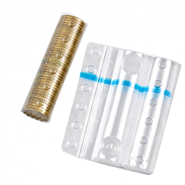 Sacchetto da 100 blister portamonete 10 cent fascia blu - Z04475