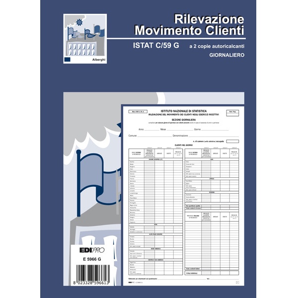 Blocco modello istat c59 giornaliero 31x21cm 50fg 2copie ric e5966g edipro - Z04498