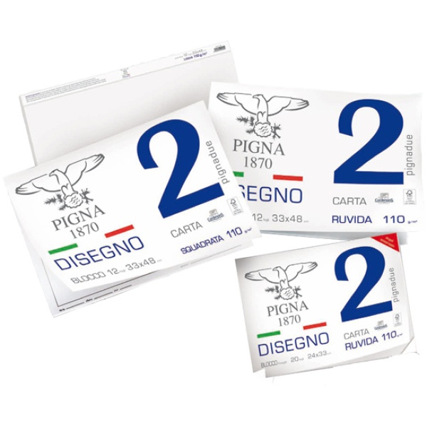 Blocco disegno pignA2 24x33cm 4 angoli 20fg 110gr ruvido - Z04575