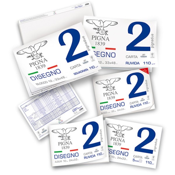 Blocco disegno pignA2 33x48cm collato 12fg 110gr liscio - Z04579