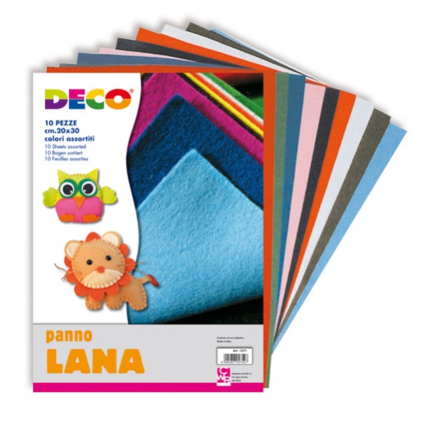 10 pezze panno lana 20x30cm colori assortiti cwr - Z04623
