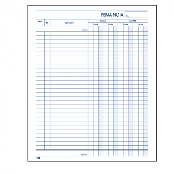 Blocco prima nota cassa 22x28cm 50fgx 2copie ric. bm - Z04634