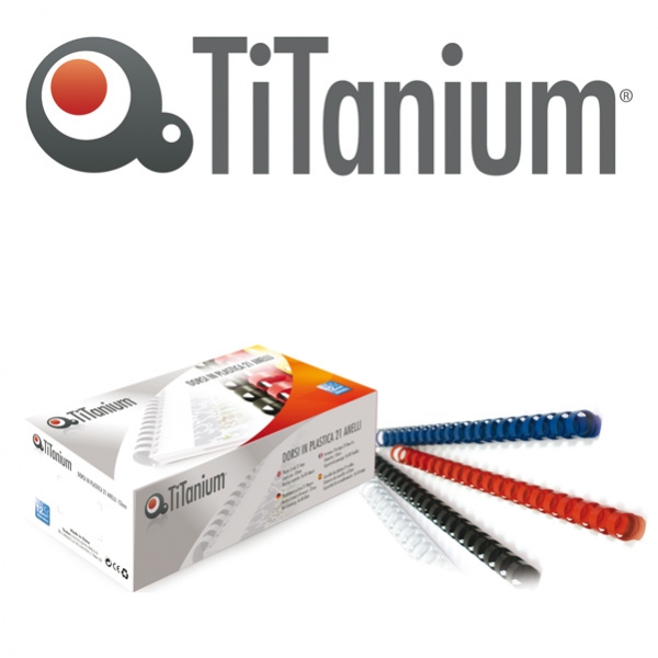 50 dorsi plastici 21 anelli 32mm nero titanium - Z04848