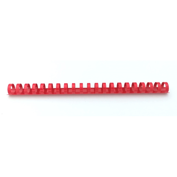 100 dorsi plastici 21 anelli 16mm rosso titanium - Z04928